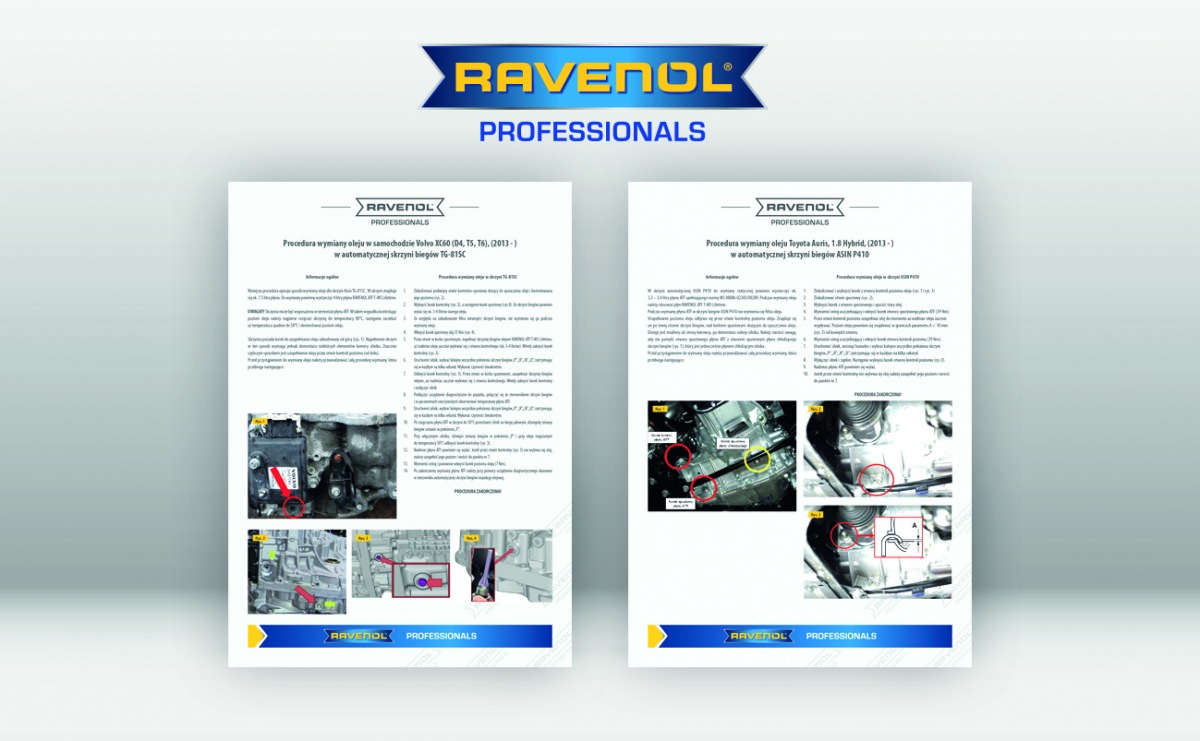 Nowe procedury wymiany oleju ATF na stronie Ravenol